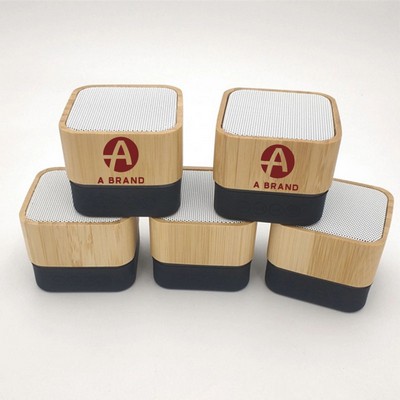 Portable Bamboo Bluetooth Cube Speaker