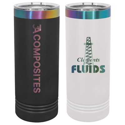 Polar Camel 22oz ION-Plated Prism Skinny Stainless Steel Tumbler w/ Sliding Lid