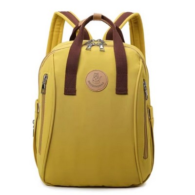 Versatile Mommy Backpack Premium Waterproof Vegan Leather Diaper Bag Elegant Large Capacity