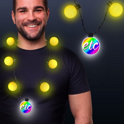 Yellow LED Medallion Ball Necklace(Digi Print)