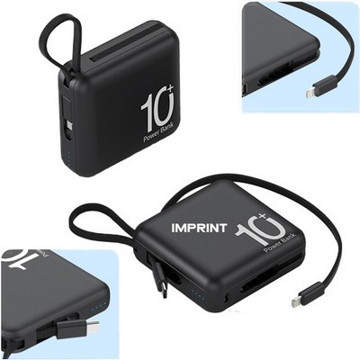 5000 Mah Portable Power Bank With Type-C And Lightning Port