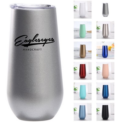 6Oz Wine Champagne Beer Tumbler with Lid