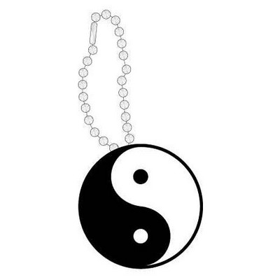 Yin Yang Promotional Line Key Chain w/ Black Back (4 Square Inch)