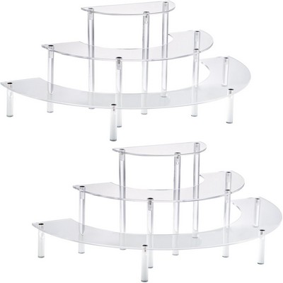 3 Tier Clear Half Moon Acrylic Display Risers
