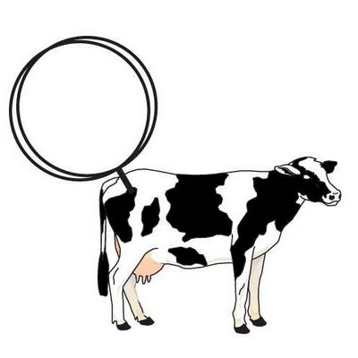 Cow Executive Key Chain w/Mirrored Back (3 Square Inch)