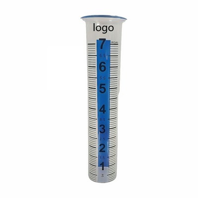 Vintage Style Garden Rain Gauge with Blue Scale and Spiral Design