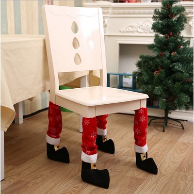 Christmas Chair Leg Covers Holiday Table and Chair Foot Socks 4pcs set