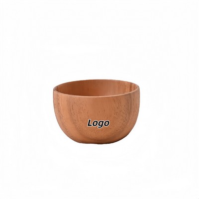 Solid Wood Round Koa Salad Bowl Handcrafted Natural Finish