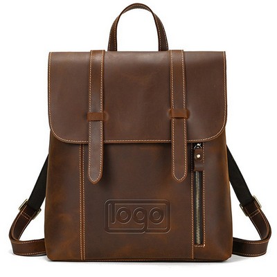 Outdoor Retro Leather Backpack