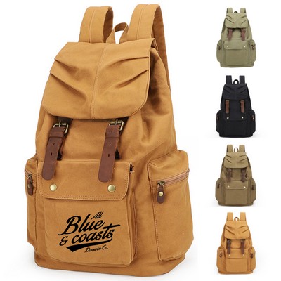Canvas Retro Style Adjustable Shoulder Backpack