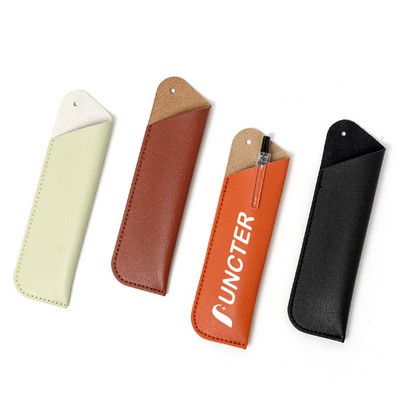 PU Leather Pen Pouch With Hanging Hole For School & Office