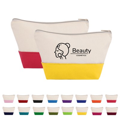 Two-Tone Canvas Makeup Bag