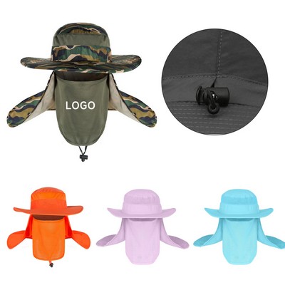 Detachable Flap Sun Protection Wide Brim Hat