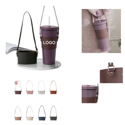 PU Leather Anti-Slip Cup Sleeve