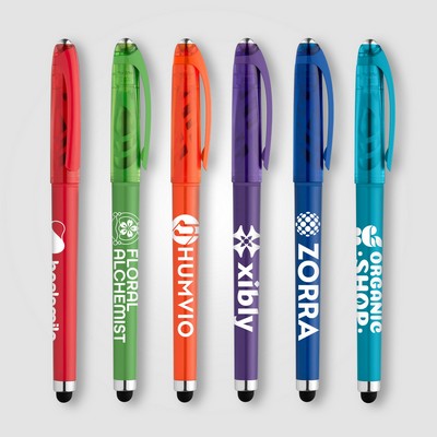 Prism Recycled Plastic Fidget Ball Stylus Gel Pen - Silkscreen