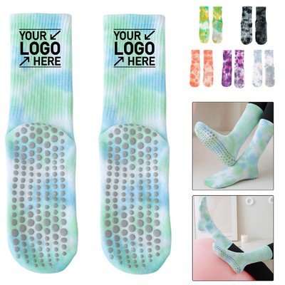 Tie-Dye Anti-Slip Fitness Crew Socks