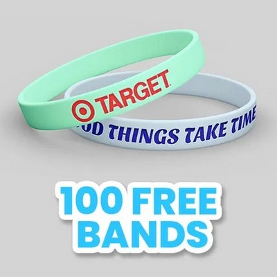 3/4'' Custom Color-Filled Debossed Silicone Wristband
