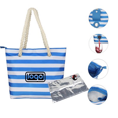 Beach Wine Tote Bag w/ Hidden Spout
