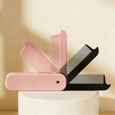 2-1 Foldable Comb, Portable Travel Hair Comb, Wide & Fine Tooth Styling Comb for Men and Women