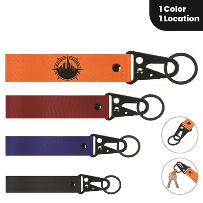 Motorcycle Nylon Wrist Keychain with Eagle Mouth Buckle