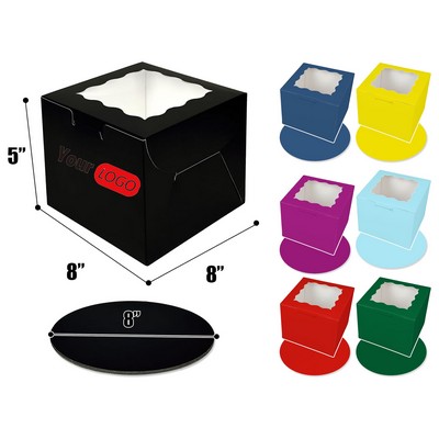 Elegant Black Windowed Cake Box Set