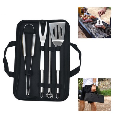 Portable BBQ Grill 7-piece Tool Set with Carrying Bag