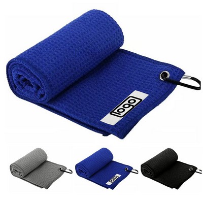 Waffle Microfiber Soft Golf Towel