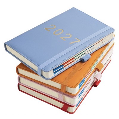A5 2027 Planner Notebook – PU Leather Schedule Book (Custom Logo)