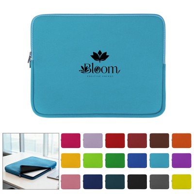15" Slim Neoprene Laptop Sleeve W/ Zipper Closure