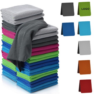 Cooling Ice Towel for Yoga Sports Fitness, Custom Logo Summer Cooling Towel, 31.5" x 11.8"