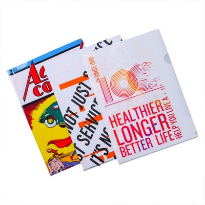 MOQ 50 PP L-Shaped Transparent Envelope Folder