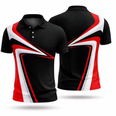 Full Sublimated Mesh Fabric Short Sleeve Polo Shirt 180GSM