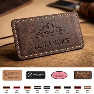 Leather Name Badge All Sizes