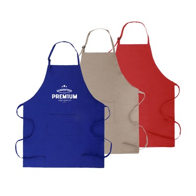 7 Oz. Adjustable Twill Bib Apron/ 2-Pocket