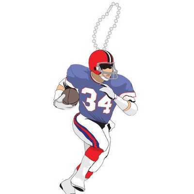 Football Player Promotional Key Chain w/ Black Back (8 Square Inch)