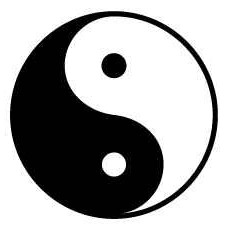 Yin Yang Symbol Promotional Magnet w/ Strip Magnet (4 Square Inch)