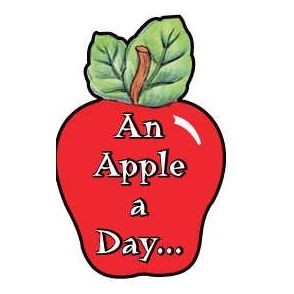 Apple w/ Slogan Executive Magnet w/ Full Magnetic Back (2 Square Inch)