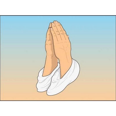 Praying Hands Rectangle Badge w/ Bar Pin (2"x3")