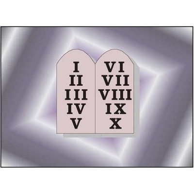 10 Commandments Rectangle Badge w/ Bar Pin (2 1/2"x3 1/2")