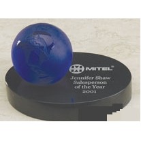 4" Clear World Globe Award