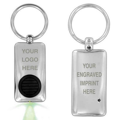 Polished Metal Key Chain with Button (Domestic Production)