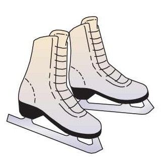 Ice Skates Magnet w/ Full Magnetic Back (10 Square Inch)