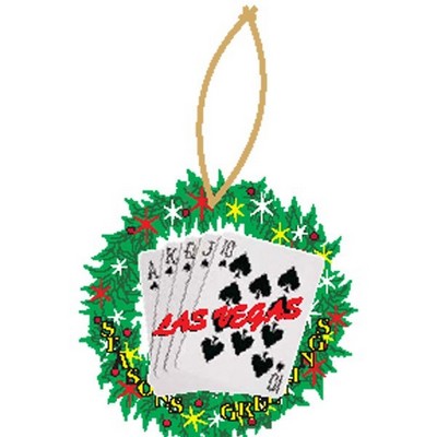 Spades Royal Flush Wreath Ornament w/ Black Back (3 Square Inch)