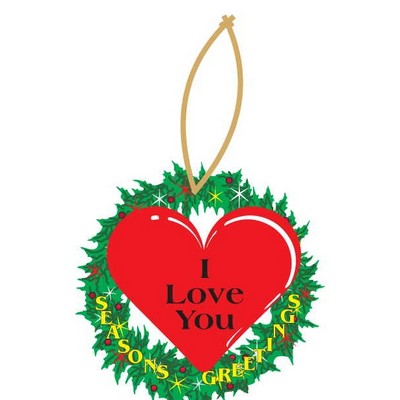 Heart Promotional Wreath Ornament w/ Black Back (2 Square Inch)