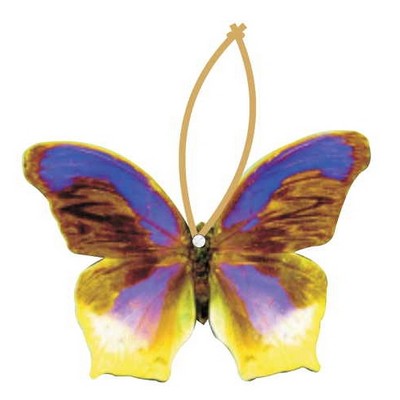 Purple & Yellow Butterfly Executive Ornament w/ Mirrored Back (2 Square Inch)