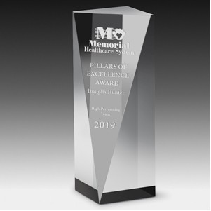 Screen Printed Carved Acrylic Obelisk Award (2 3/4"x 6"x 2")