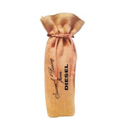 Reusable Eco-friendly Unlaminated 1 Bottle Jute Burlap Drawstring Wine Bags