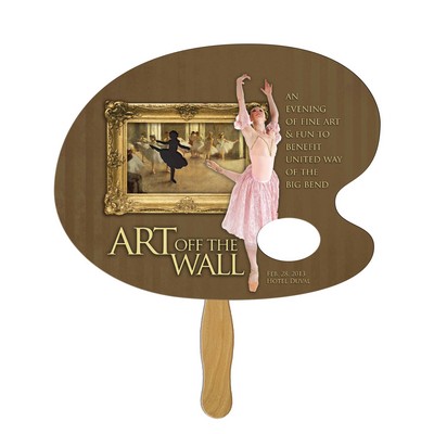 Artist Pallet Auction Hand Fan Full Color