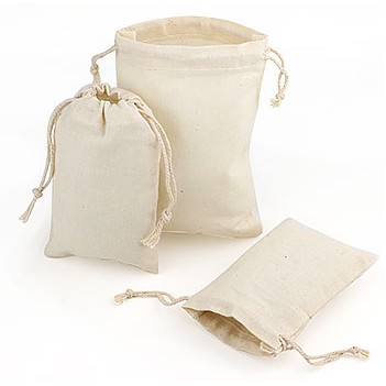 Natural Cotton Pull Drawstring Pouch (6"x8")