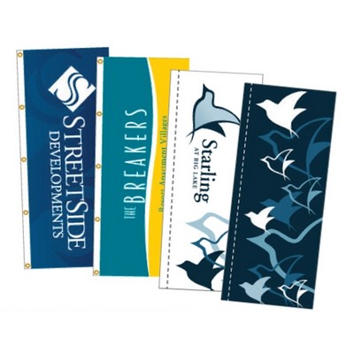 Single Face Reverse Vertical Flag w/Heading And Grommet (5'x3')